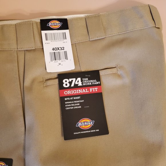 Dickies 40x32 Khaki Tan Work Pants Original Fit 874 - Picture 3 of 6